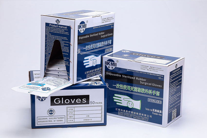 several boxes of medical glove