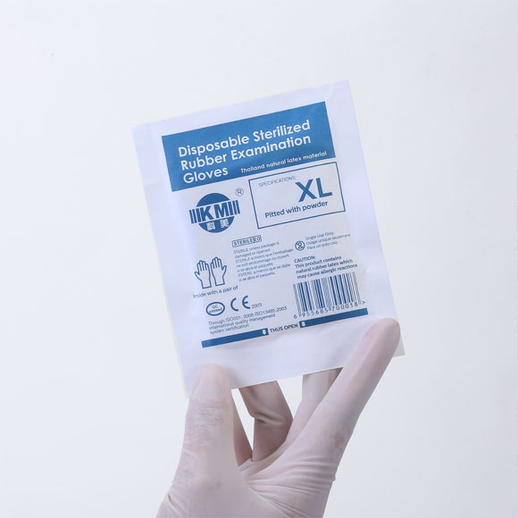 disposable sterilized rubber examination gloves