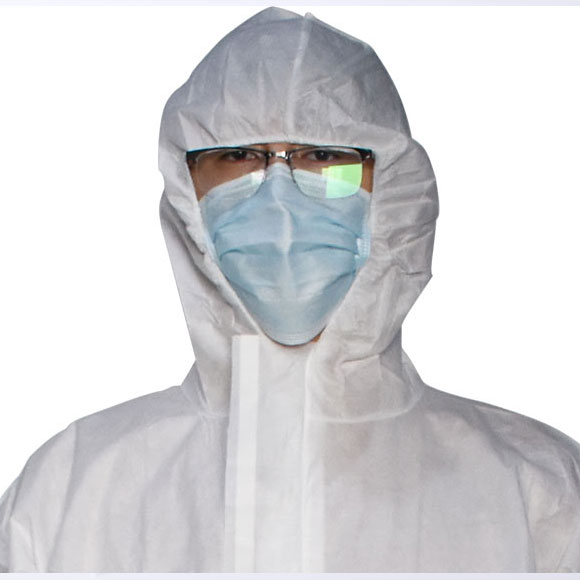 the medical worker is wearing Disposable Medical Isolation Gowns