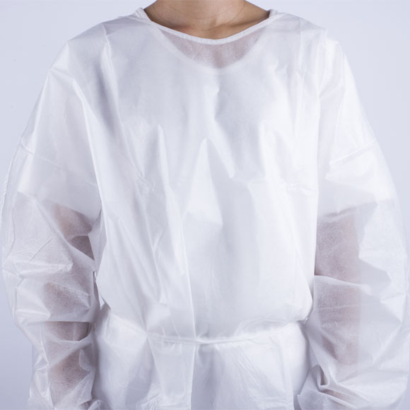 the medical worker is weating Disposable Surgical Gowns