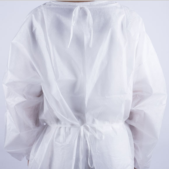 the medical worker is weating Disposable Surgical Gowns