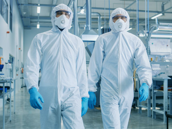 the medical staffs are wearing Medical Disposable Coveralls