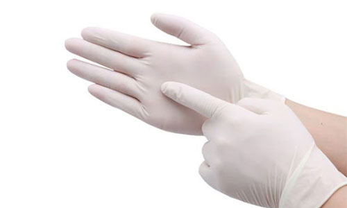 Latex examination gloves