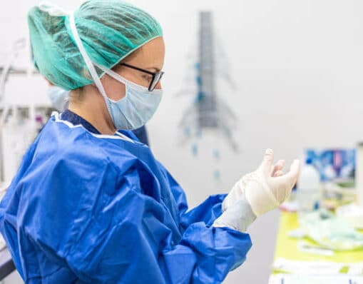 latex exam gloves used in lab