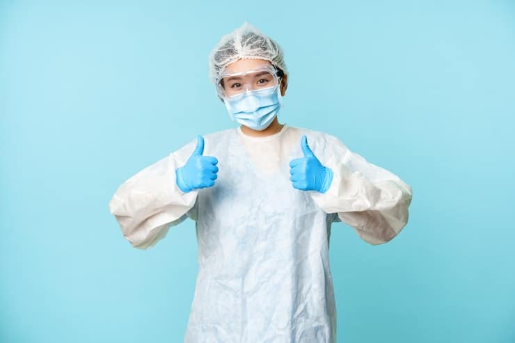 Doctor wearing personal protective equipment