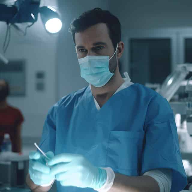 a good doctor doing surgical wearing surgical glove